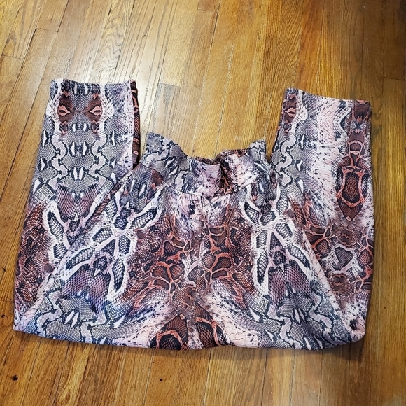 House of Sunny Vol 11 Snakeprint Trouser Pants Size 8, Pink, Paperbag Style - Picture 9 of 10